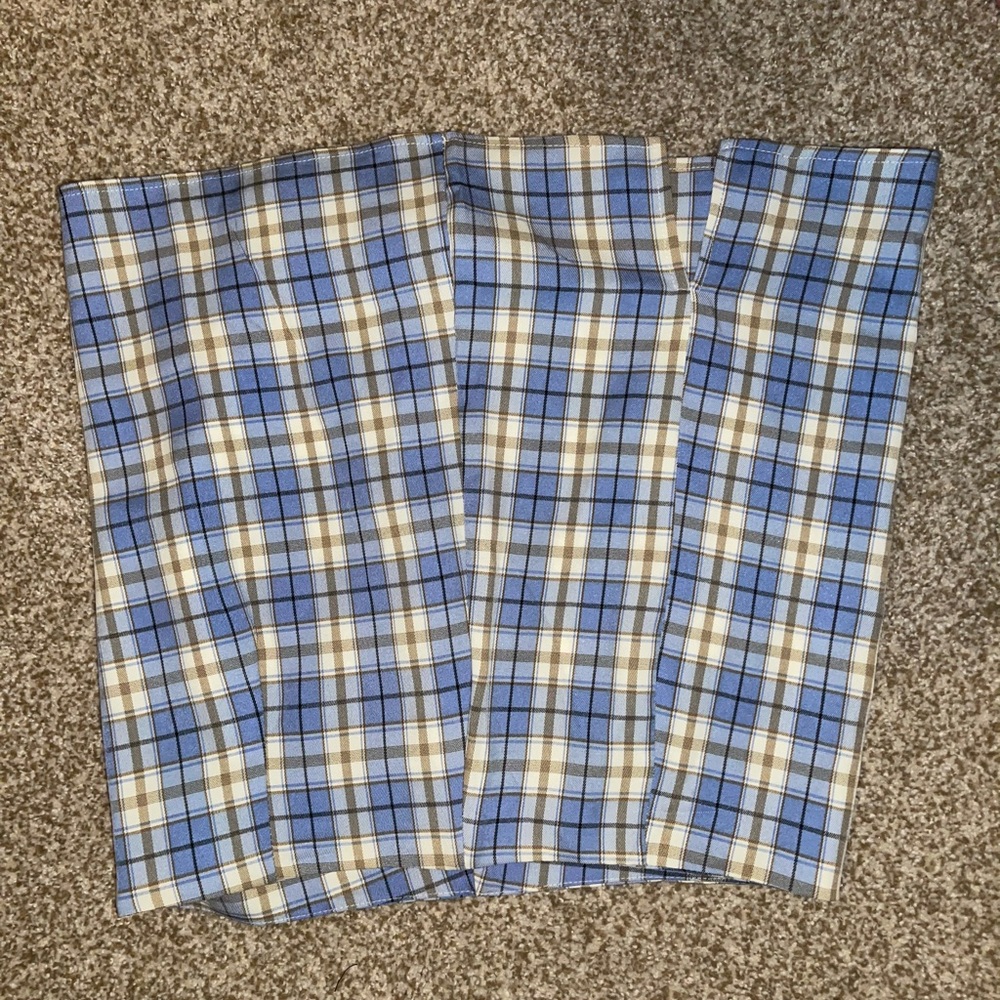 Blue and white striped shirt, fits good